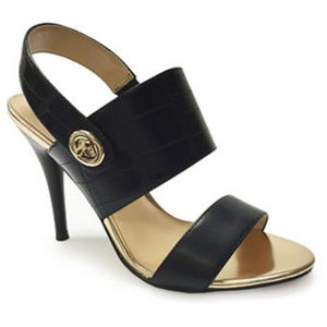 NWT Expression Leopold Stacked Heel Sandals